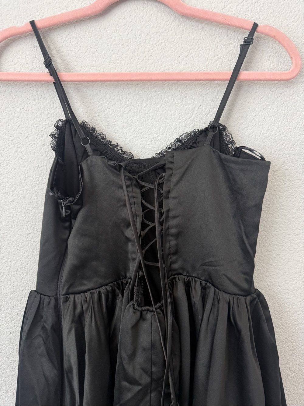 Thirty/thirty large Black Lace-Trim corset Mini Dress - whimsigoth ballet - Picture 6 of 7